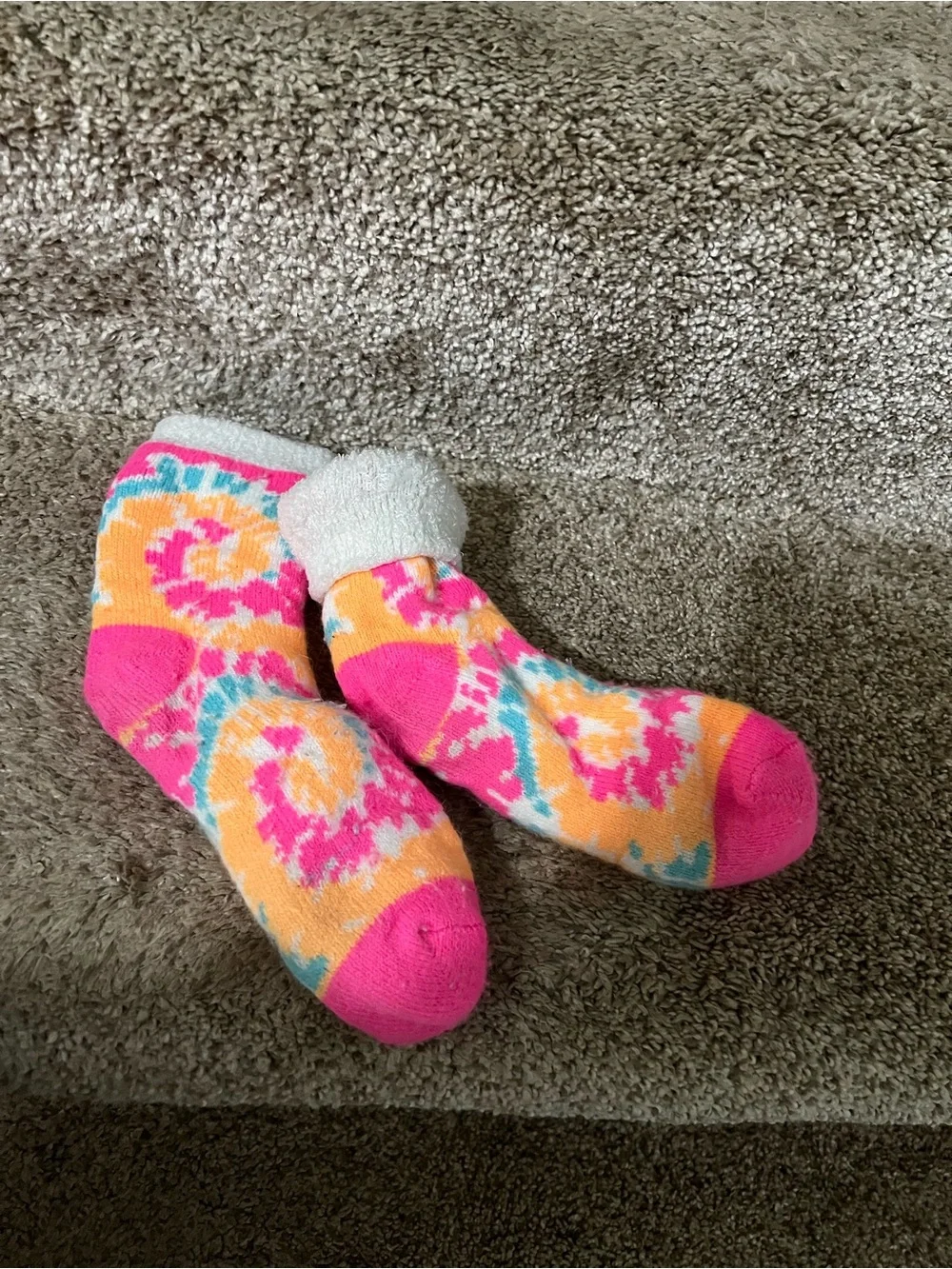 Source Unknown Pink Orange Blue Tie-Dye Cozy Socks